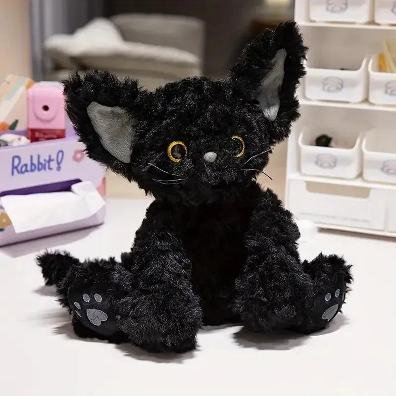 Big-Eared Black Cat Plushie (30 cm) - Bear Hugs