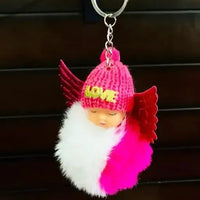 Sleepy Baby Thick Fur Pendant - Bear Hugs