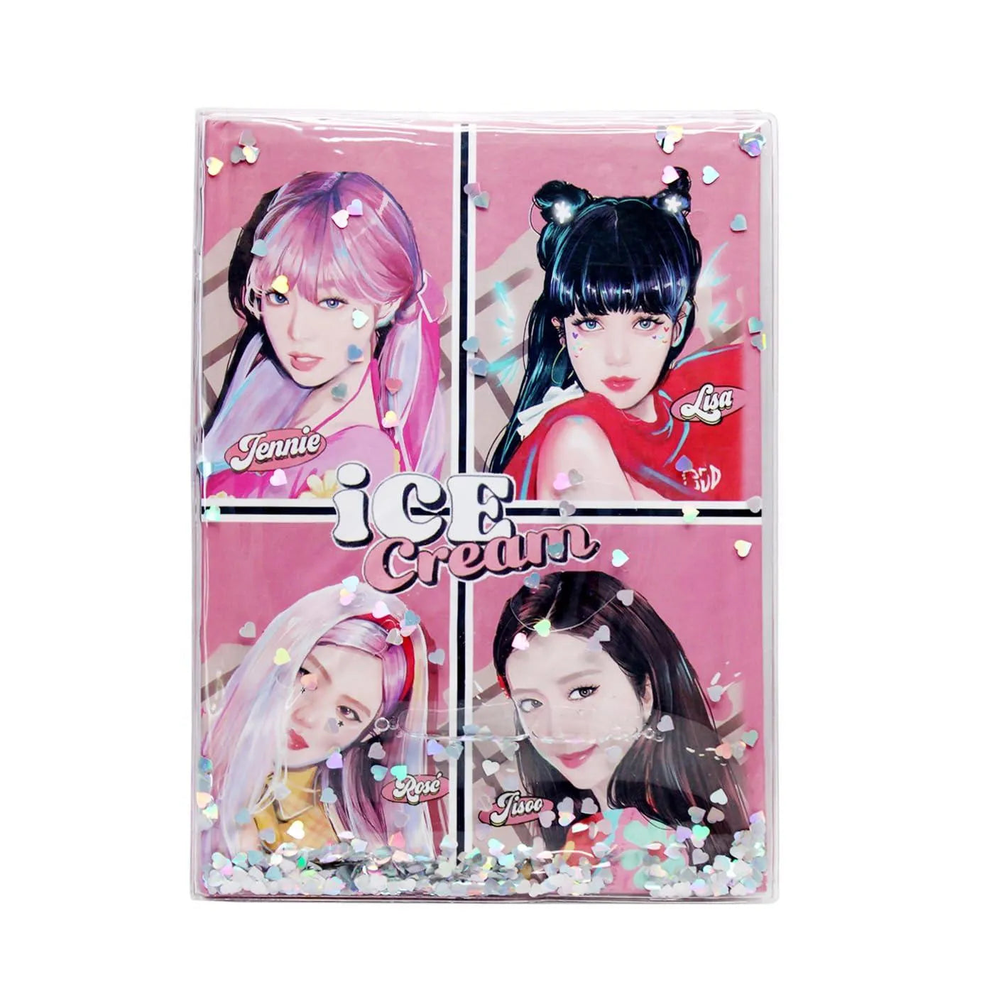 Black Pink Ice Cream A5 Notebook - Bear Hugs