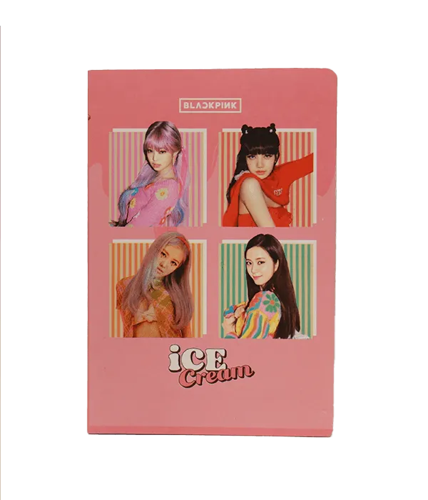 Black Pink Ice Cream A5 Notebook - Bear Hugs