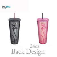 Black-Pink Starbucks Straw Cup (800 ml) - Bear Hugs