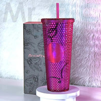 Black-Pink Starbucks Straw Cup (800 ml) - Bear Hugs