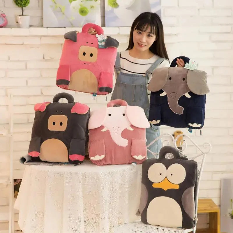 Blanket Multifunctional Soft Pillow Cushion- Elephant - Bear Hugs