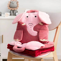 Blanket Multifunctional Soft Pillow Cushion- Elephant - Bear Hugs