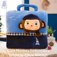 Blanket Multifunctional Soft Pillow Cushion- Monkey - Bear Hugs