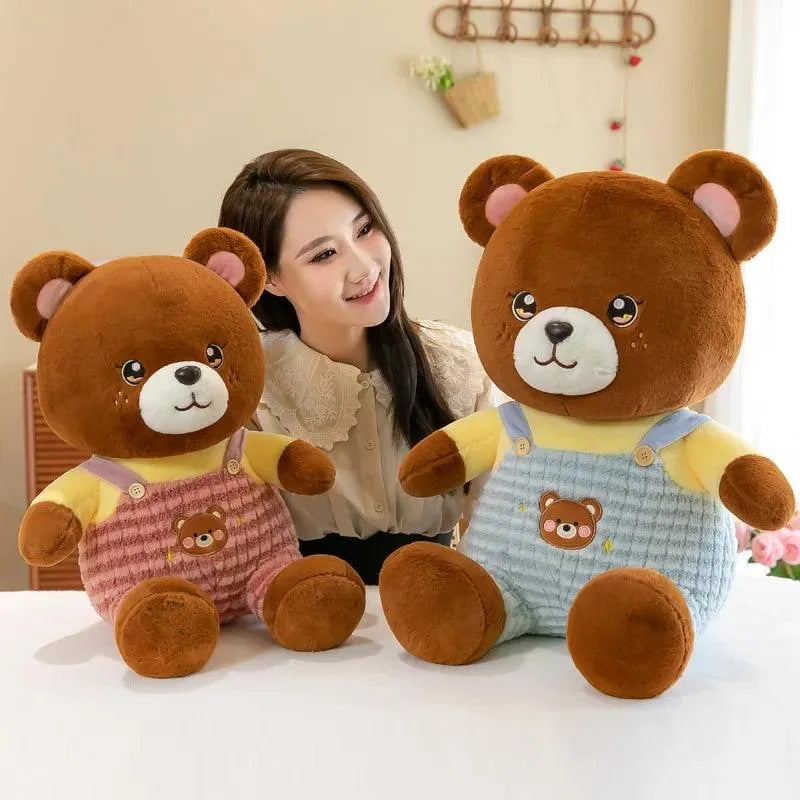 Brown Dungaree Bear Plushie - Bear Hugs