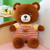 Brown Dungaree Bear Plushie - Bear Hugs