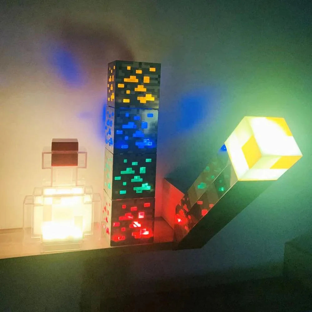 Brownstone Minecraft Torch Night Light - Bear Hugs