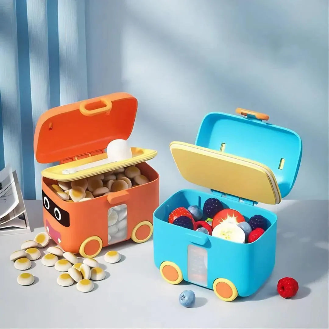 Bus Shaped Baby Food Storage Container With Spoon - Bear Hugs