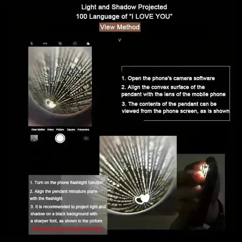 100 Languages Love Projection Pendant - Bear Hugs