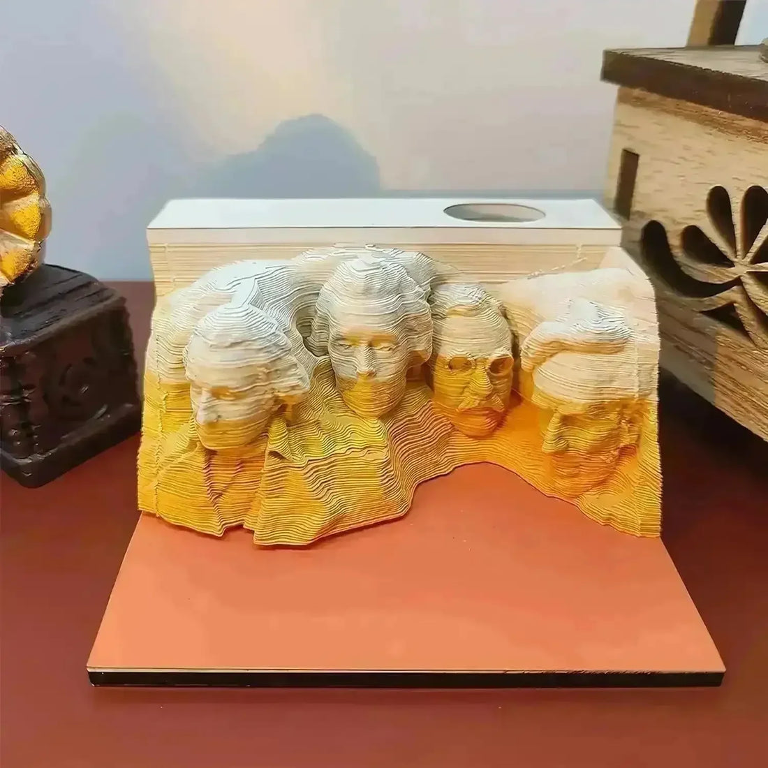 3D Art Rip Away Mountain Faces Memo Calendar - Bear Hugs