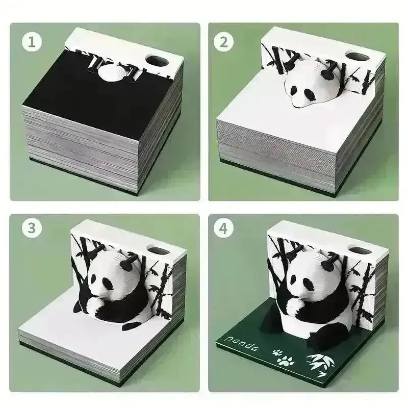 3D Art Rip Away Panda Memo Calendar - Bear Hugs