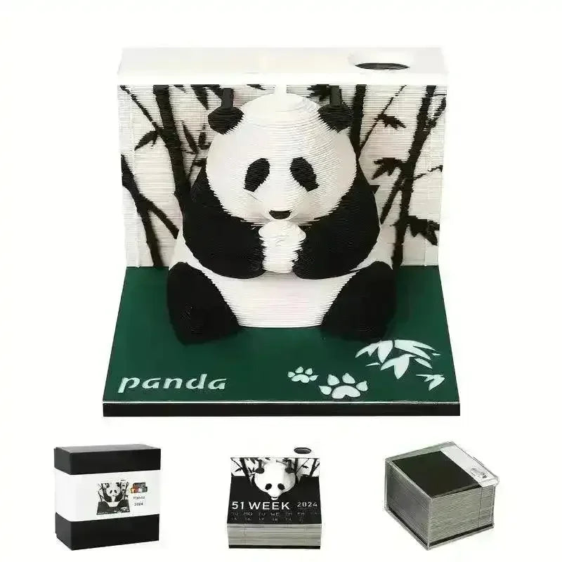 3D Art Rip Away Panda Memo Calendar - Bear Hugs