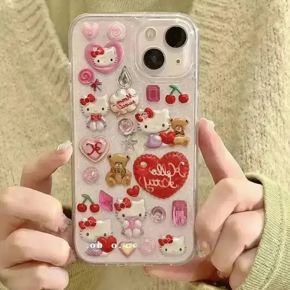 3D Hello Kitty Sticker Case (For iPhones) - Bear Hugs