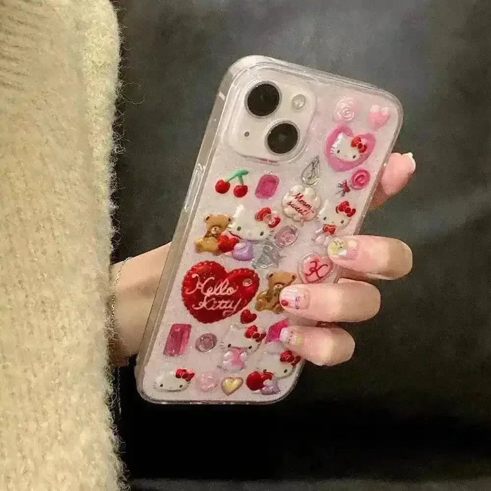 3D Hello Kitty Sticker Case (For iPhones) - Bear Hugs