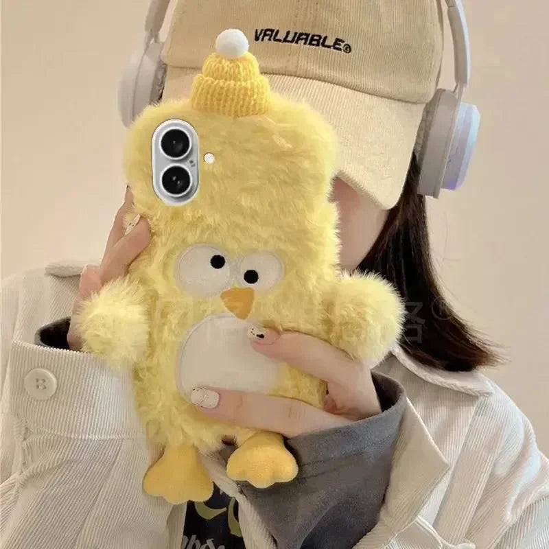 3D Plush Yellow Chicken Case (For iPhones) - Bear Hugs