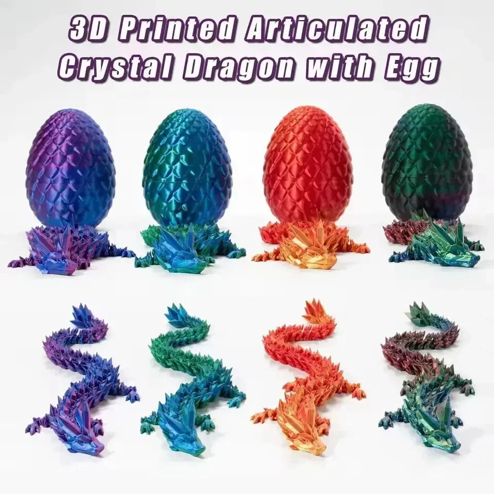 3D Printed Gradient Flying Dragon With Egg - Bear Hugs
