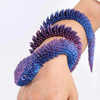 3D Printed Snake Figurine Movable Joint Model - Bear Hugs