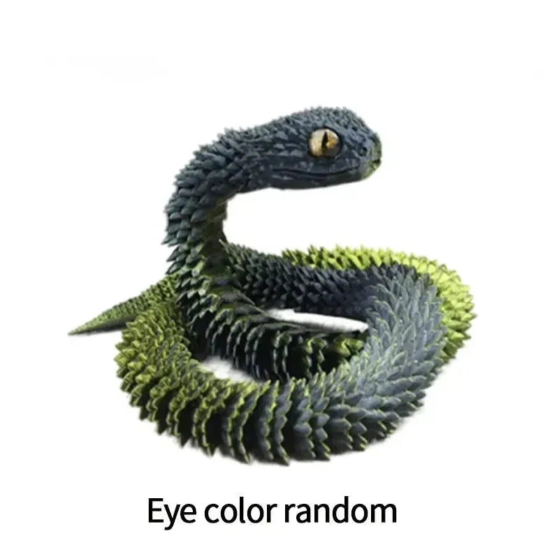 3D Printed Snake Figurine Movable Joint Model - Bear Hugs