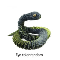 3D Printed Snake Figurine Movable Joint Model - Bear Hugs