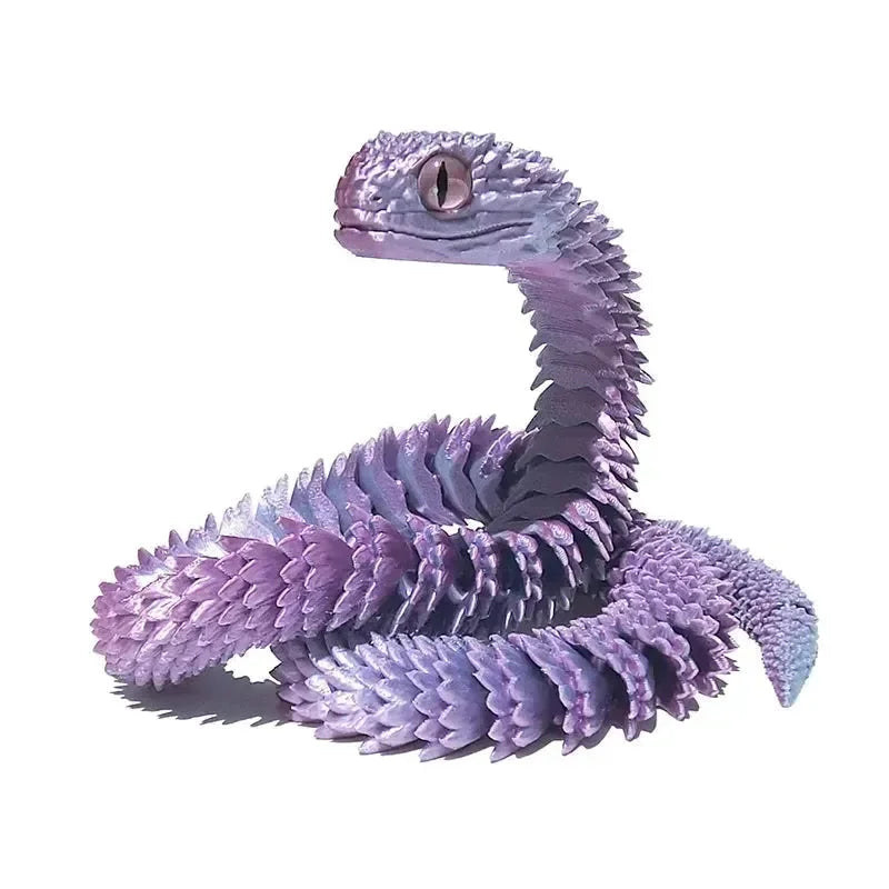 3D Printed Snake Figurine Movable Joint Model - Bear Hugs