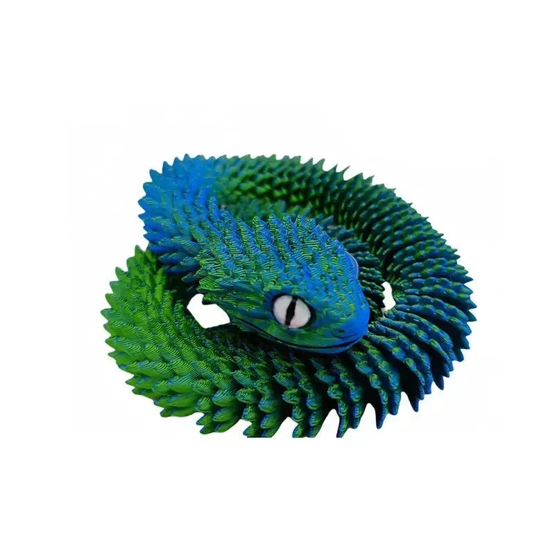 3D Printed Snake Figurine Movable Joint Model - Bear Hugs