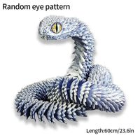 3D Printed Snake Figurine Movable Joint Model - Bear Hugs