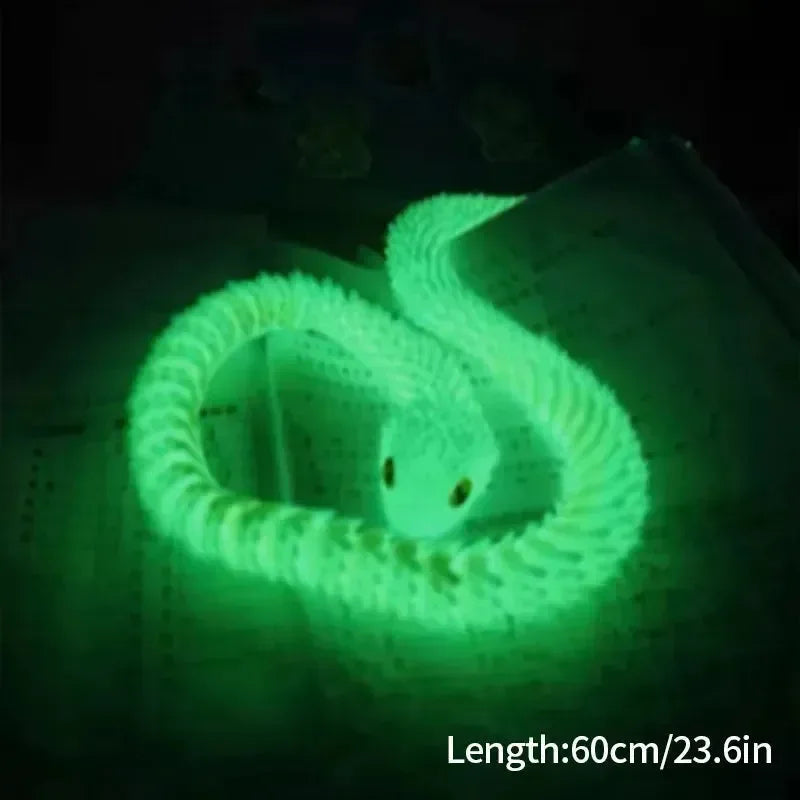 3D Printed Snake Figurine Movable Joint Model - Bear Hugs