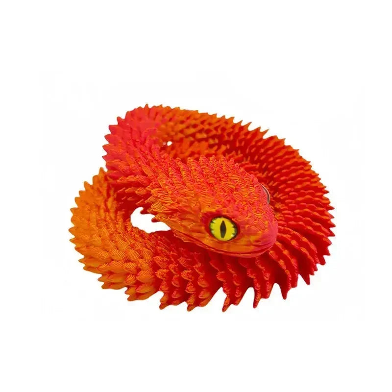 3D Printed Snake Figurine Movable Joint Model - Bear Hugs