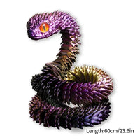 3D Printed Snake Figurine Movable Joint Model - Bear Hugs