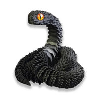 3D Printed Snake Figurine Movable Joint Model - Bear Hugs