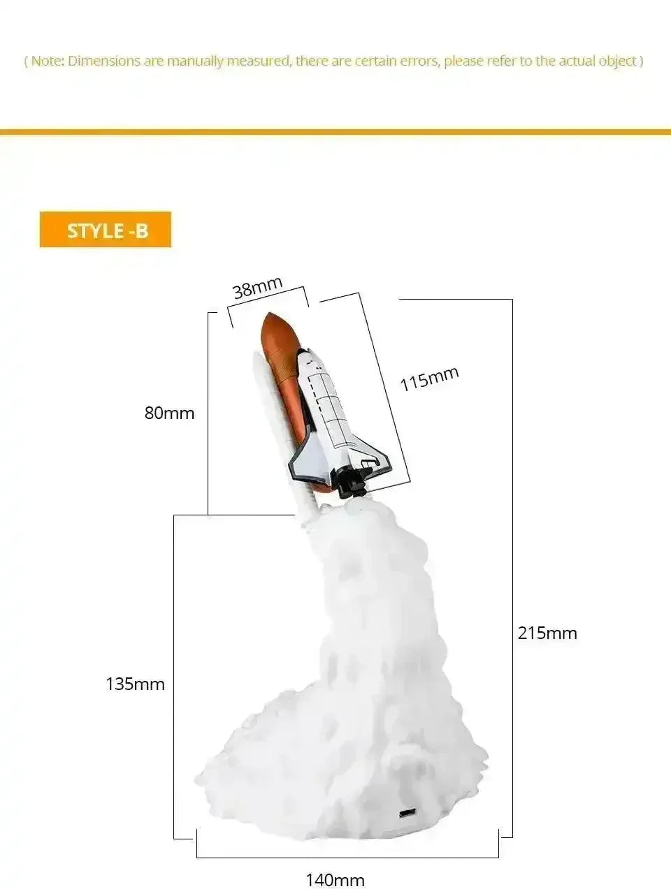 3D Rocket Spaceship Night Light - Bear Hugs