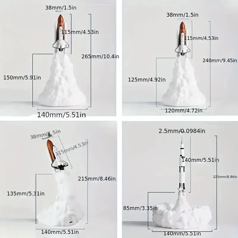 3D Rocket Spaceship Night Light - Bear Hugs