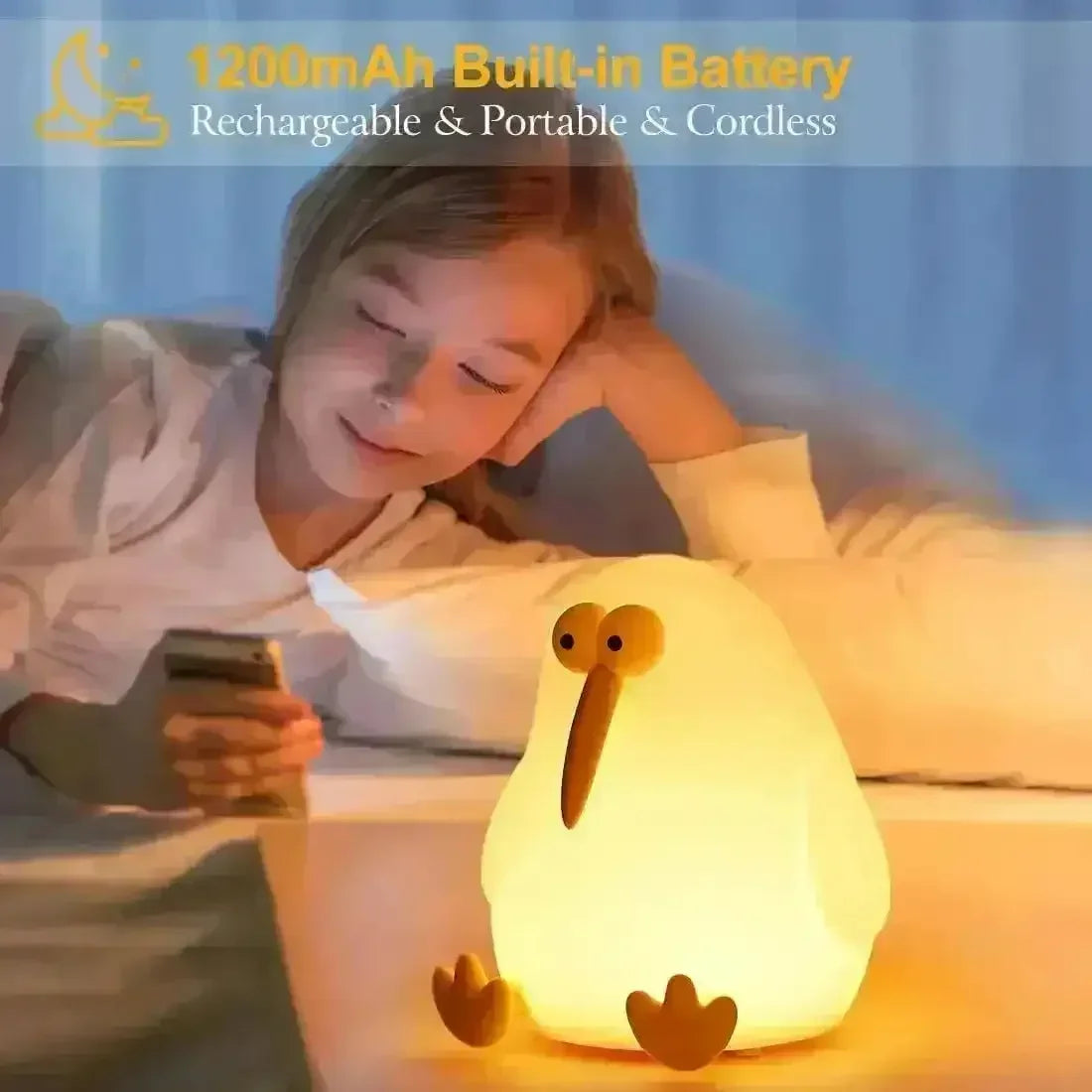 3D Silicone Kiwi LED Night Lamp - Bear Hugs