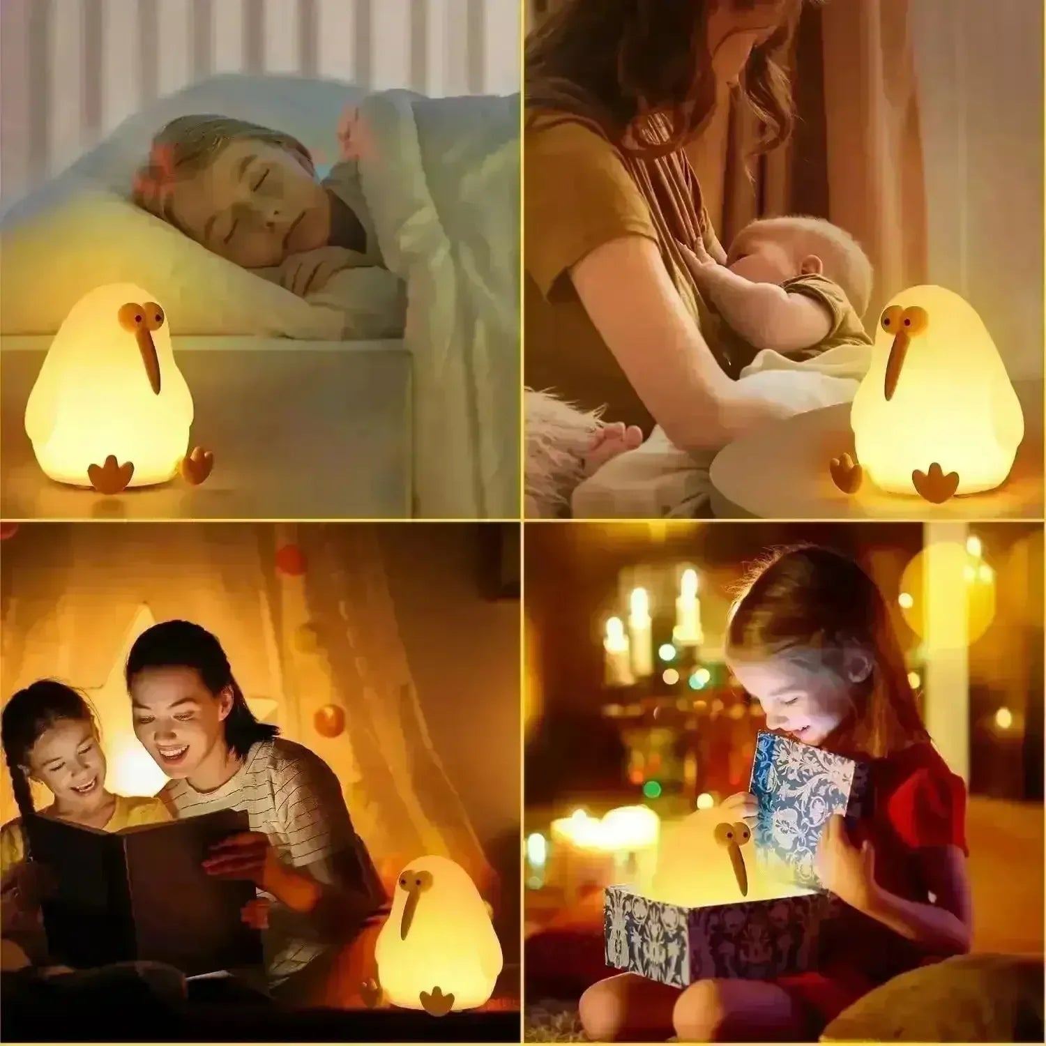 3D Silicone Kiwi LED Night Lamp - Bear Hugs