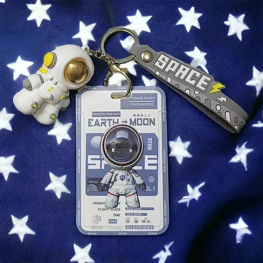 3D Space Astronaut ID Card Keychain - Bear Hugs