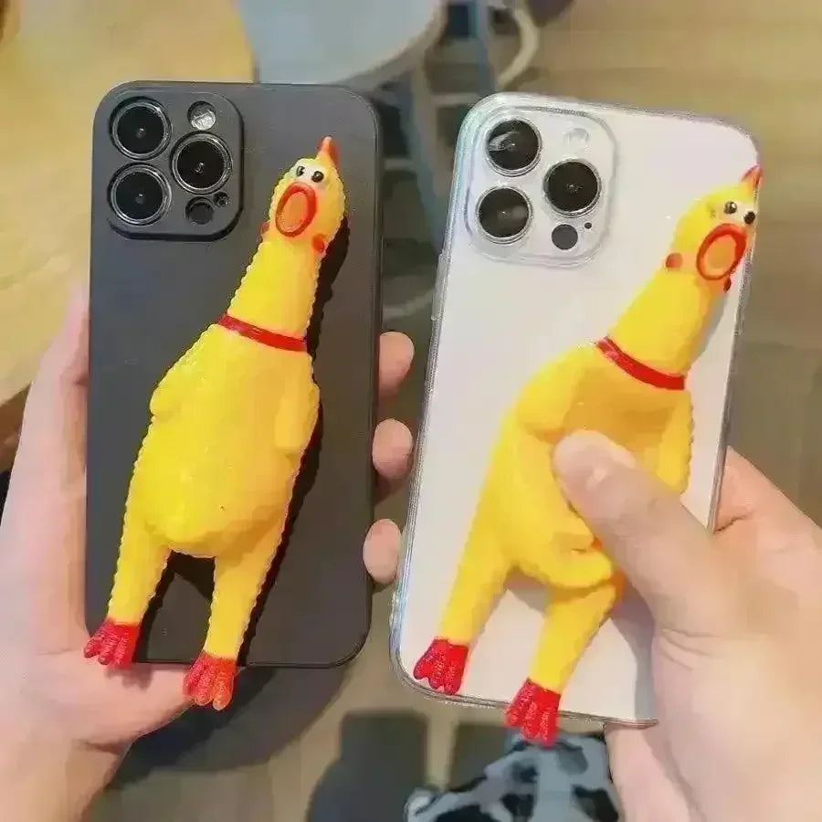 3D Squeaky Chicken Phone Case (For iPhones) - Bear Hugs