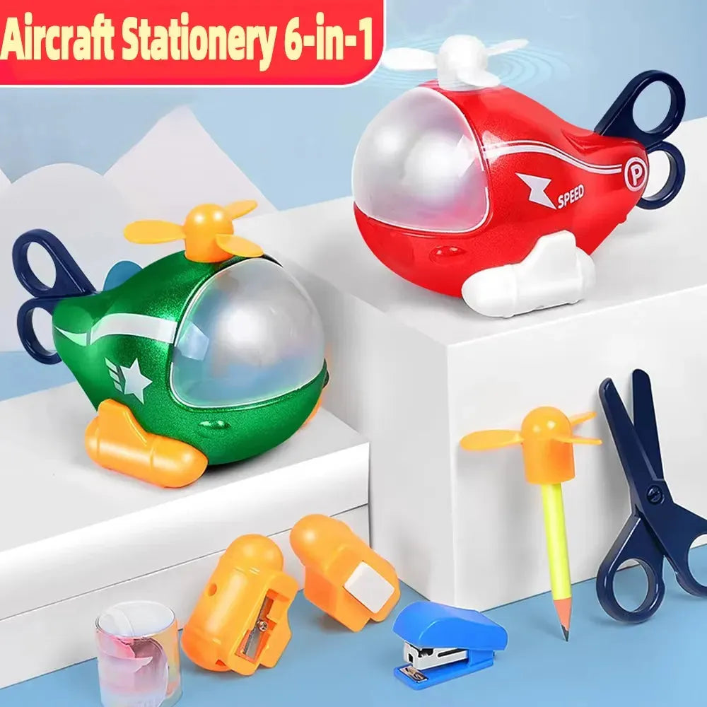 6 In 1 Helicopter Stationery Set - Bear Hugs