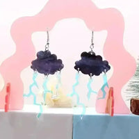 Acrylic Cloud and Lightning Earrings - Bear Hugs