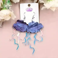Acrylic Cloud and Lightning Earrings - Bear Hugs