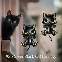 Adorable Black Kitty Stud Earrings - Bear Hugs