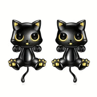 Adorable Black Kitty Stud Earrings - Bear Hugs