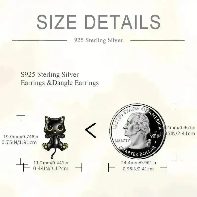 Adorable Black Kitty Stud Earrings - Bear Hugs