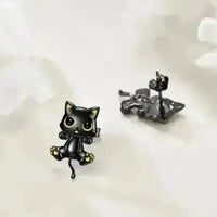 Adorable Black Kitty Stud Earrings - Bear Hugs