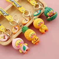 Adorable Fruit Duck 3D Keychain - Bear Hugs