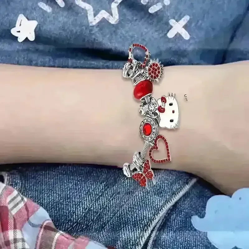 Adorable Hello Kitty Beaded Charm Bracelet - Bear Hugs