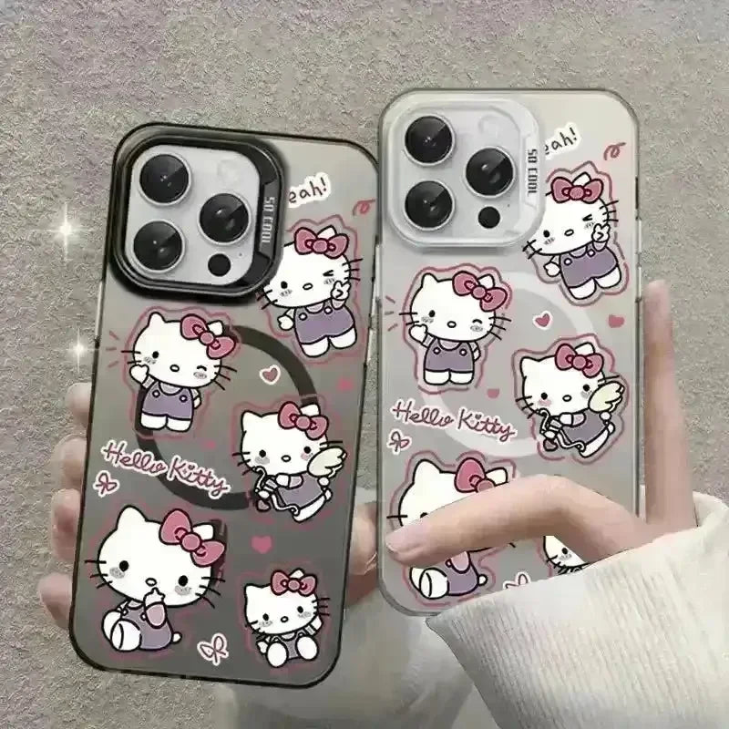 Adorable Hello Kitty Magnetic Phone Case (For iPhones) - Bear Hugs