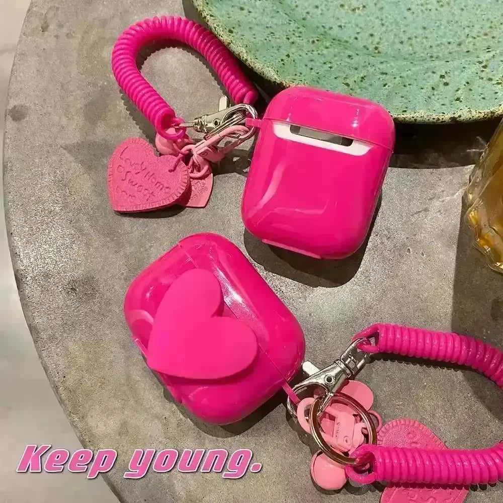 Adorable Pink Heart Case (For Airpods) - Bear Hugs