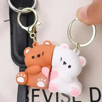 Affectionate Magnetic Bear Keychain - Bear Hugs