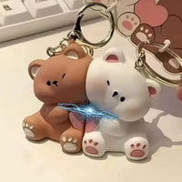 Affectionate Magnetic Bear Keychain - Bear Hugs